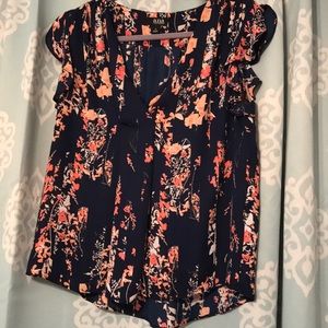 Floral Flutter Sleeve Blouse